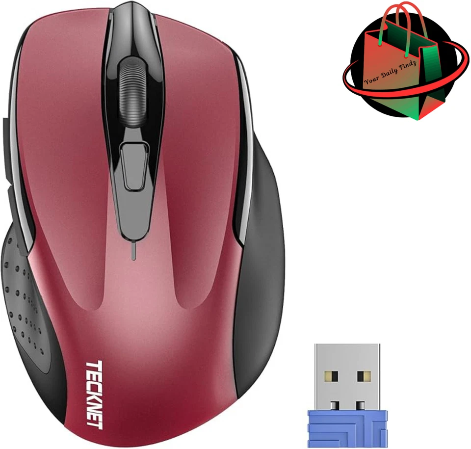 TECKNET Wireless Mouse, 2.4G Ergonomic Optical Mouse, Computer Mouse for Laptop, - Image 3 of 4
