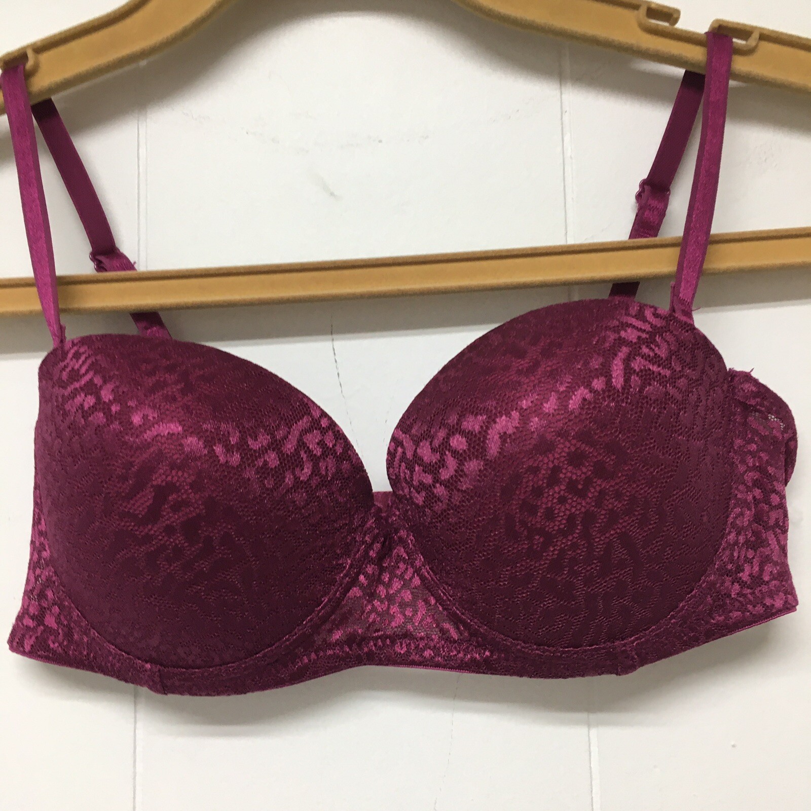 Simple Pleasures Bra Raspberry 34B Underwire Lace - image 1