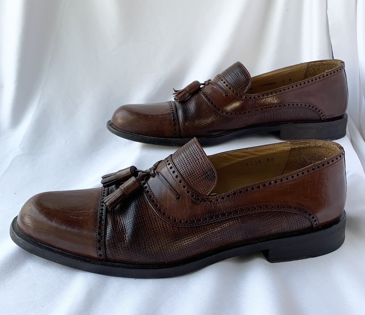 Mezlan Torres Vero Cuoio Dress Shoes Brown Leather Tassle 