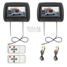 2 7inch Car Headrest Monitor AV Display Screen Head Pillow Entertainment System