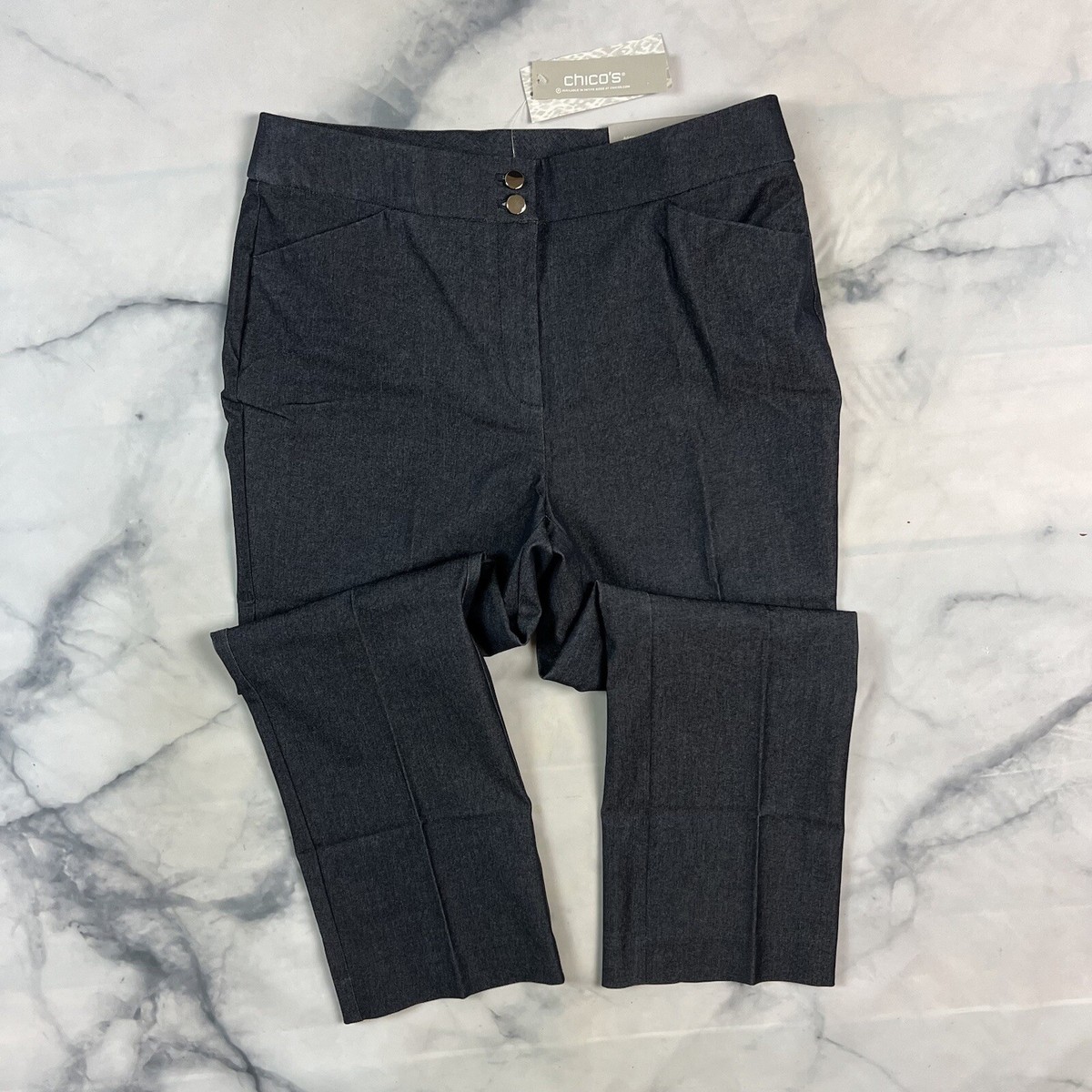 Chicos Straight Leg Crop Basic Pants Size Secret Stretch