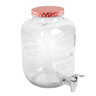 5L Glas Getränkespender Zapfhahn Sommer Zuhause Outdoor Picknick BBQ Cocktail Party