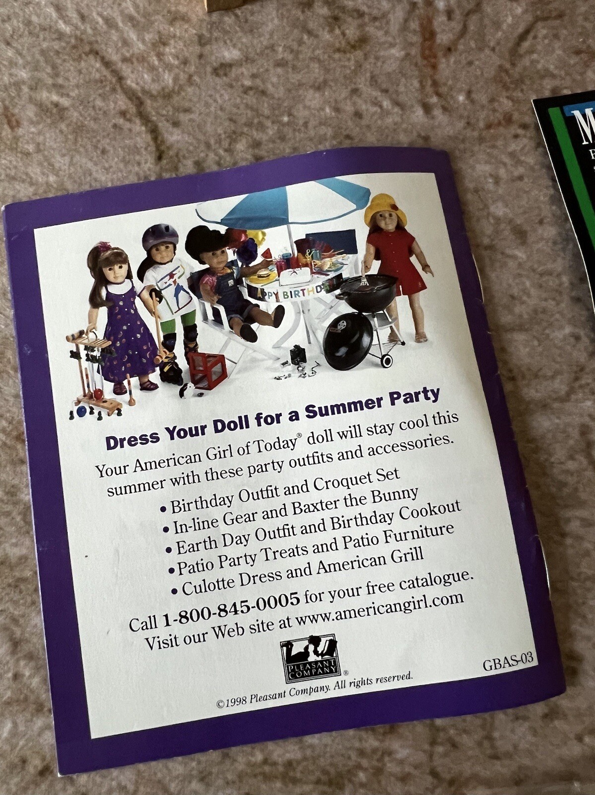 Pleasant Company American Girl Croquet Set Retired 1999 Minty Condition