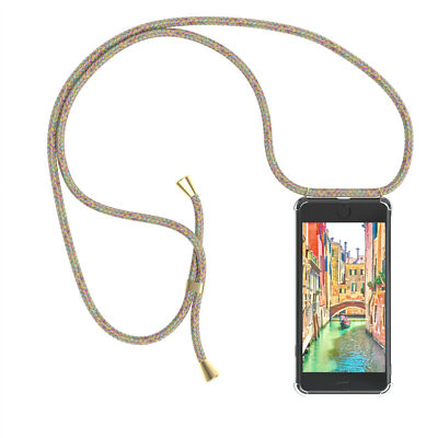 Für OnePlus 7 Hülle mit Kette Band Seil Handyhülle Soft Case zum Umhängen Bunt