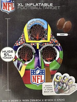 NFL XL Inflatable Knock Down Football Target 51  With Footballs & Air Pump