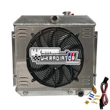 Cooling Radiator Aluminumfan Shroud For 1955-1957 Chevy Block V8 Bel Air 2-rows Cooling Radiator Aluminumfan Shroud For 1955-1957 Chevy Block V8 Bel Air 2-rows