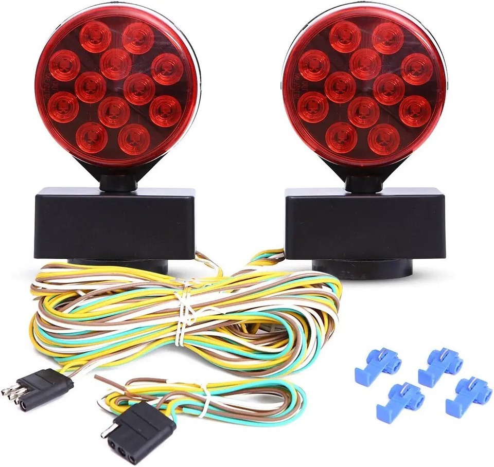 new LED 12V Magnetic Towing Tow Light Kit Trailer RV Dolly Tail Car ...