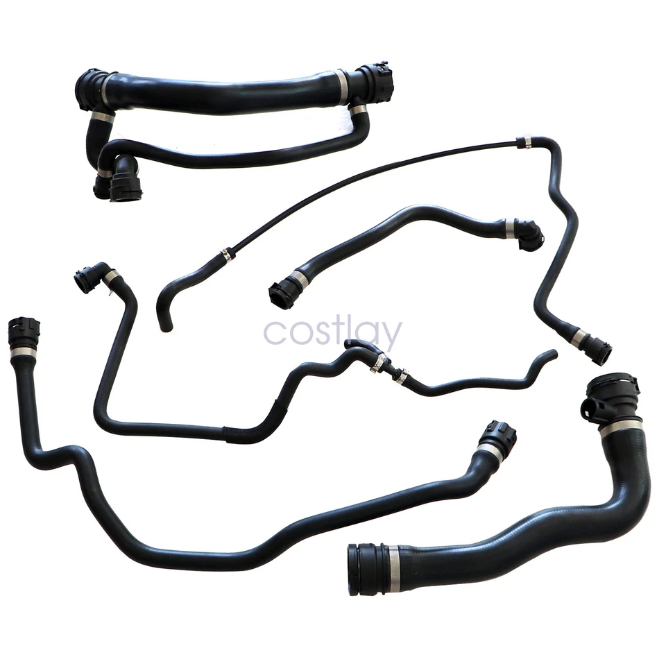 Kit de 6 mangueras de manguera de agua refrigerante radiador BMW 545i 645Ci 2004 2005 Foto 4 de 4