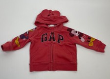 Gap Disney Mickey Hoodie Jacket Donald Ears Red Logo Zip 12 18 12-18 Months
