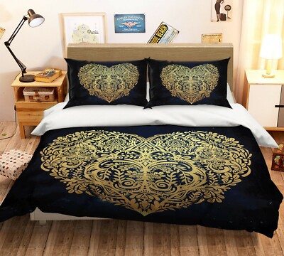 3D Love Pattern NAO1554 Bed Pillowcases Quilt Duvet Cover Set Queen King Fay