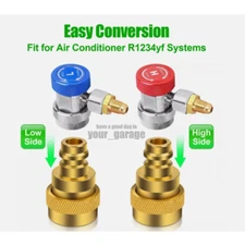 Adjustable High & Low Connection R134A to R1234YF Quick Couplers Set Adapter