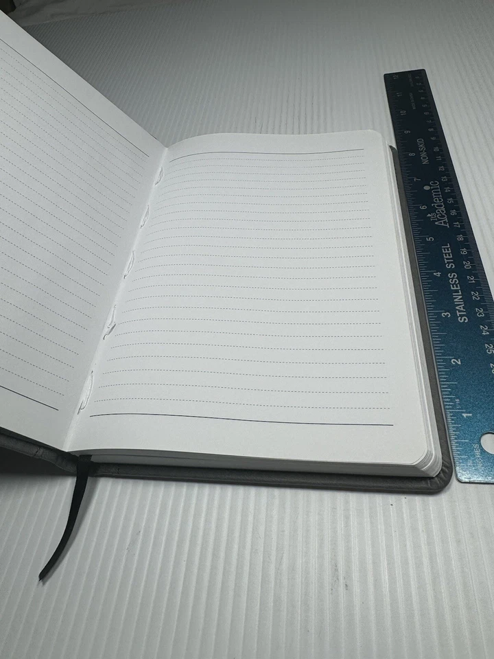 Grey Faux Leather Lined Notebook Journal Pages - Image 3 of 3