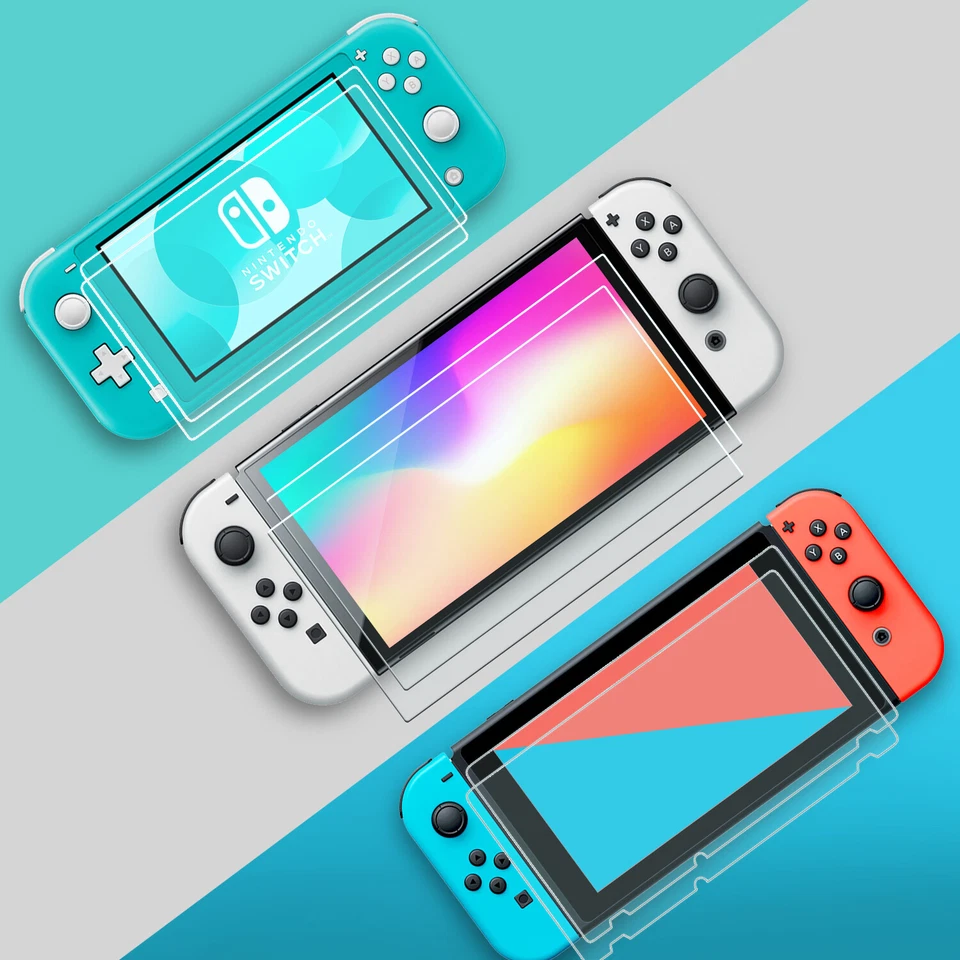 2x Protector de pantalla de vidrio templado HD para Nintendo Switch 2 2025/OLED/Lite