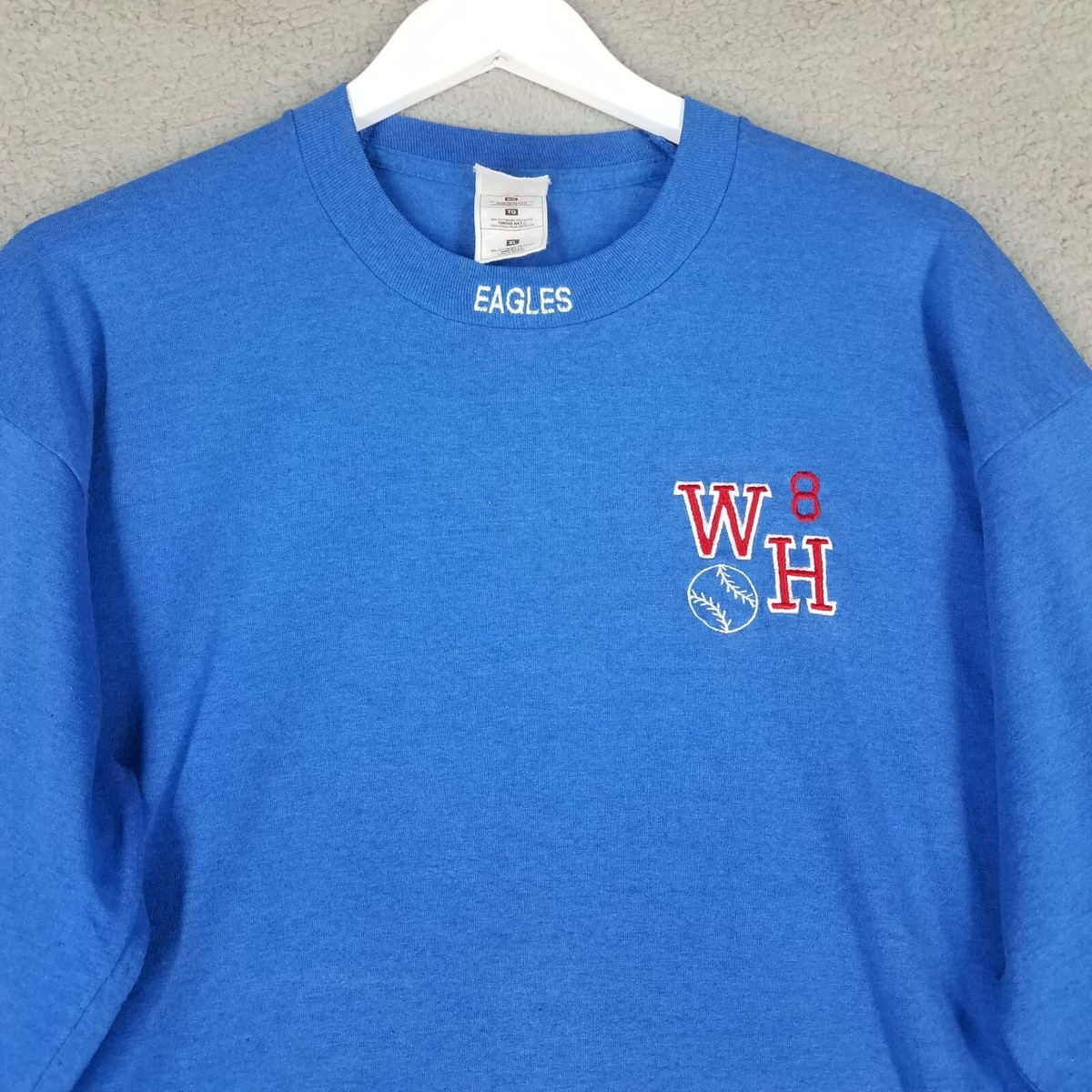 Vintage Fruit Of The Loom Shirt Adult XL Blue WH Eagles Baseball