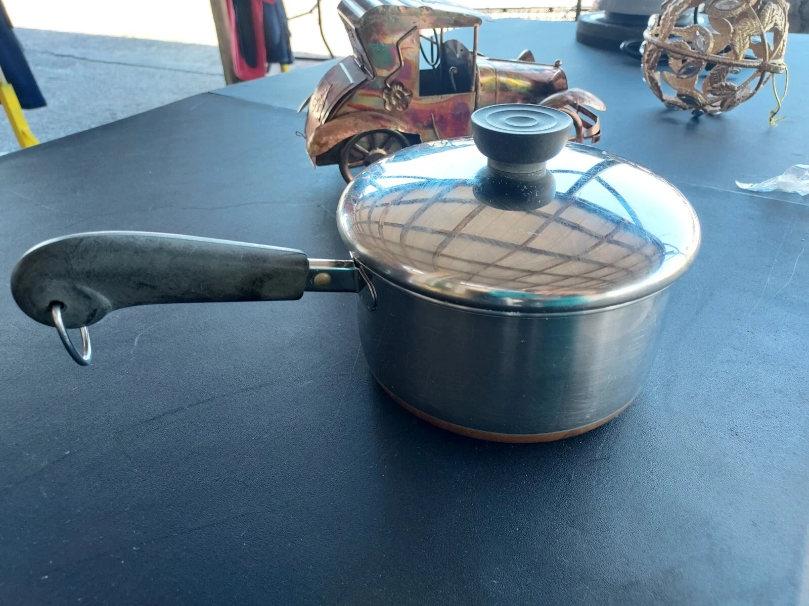 Revere Ware 1801 1- 1/2 Quart Copper Clad Sauce Pan Pot with Lid Clinton IL 84