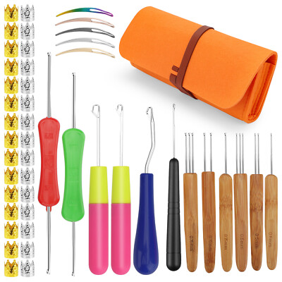 48 Pcs Dreadlock Crochet Hook Tool Set for Hair Braiding Different Size