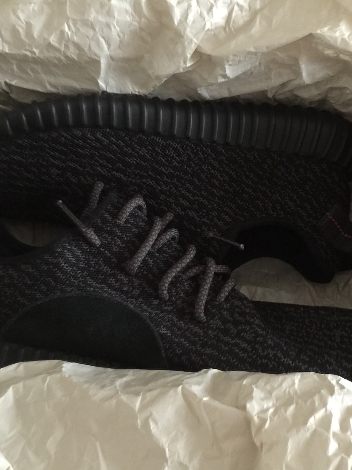 Pre Owned Authentic Adidas Yeezy Boost 350 V1 PIRATE BLACK UK 10 image 2