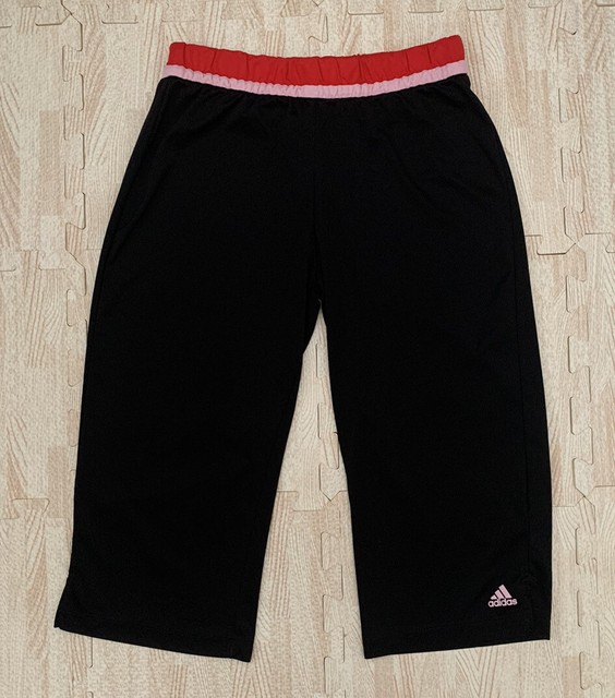 ADIDAS Clima365 Womens Activewear Capri Pants Black Red White