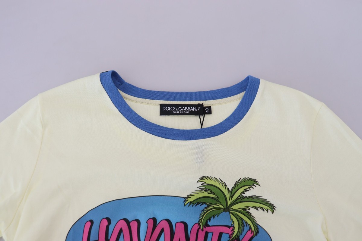 DOLCE&GABBANA HAVANITY Tシャツ DOLCE & GABBANA T-shirt Cotton Yellow Havanity Round Neck