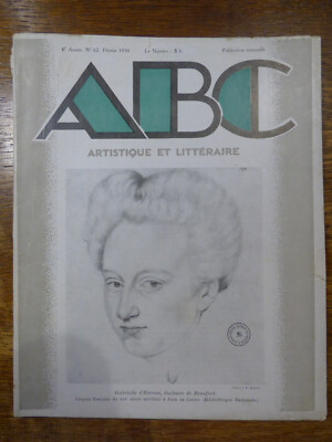 KUNST- UND LITERATURMAGAZIN A.B.C. Nr. 62 von 1930 Gabrielle d'Estrées
