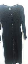 Vintage Carole Little Womens Sweater Dress Sz M Midi Witchcore Black Whimsigoth