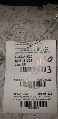 2019-2021 NISSAN ALTIMA CUP HOLDER SHIFTER TRIM 96941-6CA6E KR117032 - Picture 8 of 12