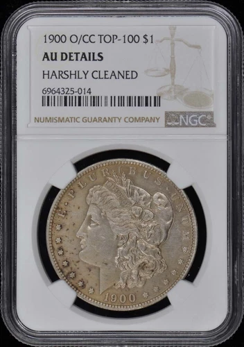 1900-O/CC TOP-100 Morgan Dollar S$1 NGC AU Details Harshly Cleaned