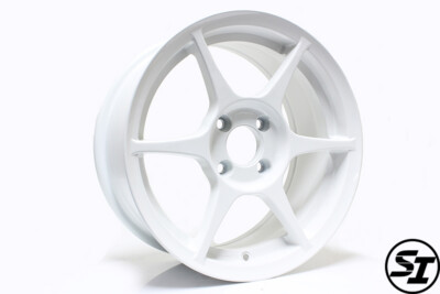 356 ALLOY WHEELS TFS401 15X7 +35 4X100 GLOSS WHITE FOR MIATA CIVIC EG EK XA XB