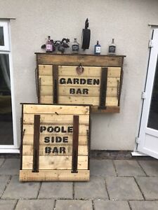 Rustic Hand Made Pallet Wood Wall Bar Ebay