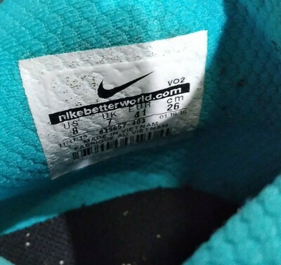 Nike Mens 8 Zoom Train Toranada Shoes 835657-403 Blue Green