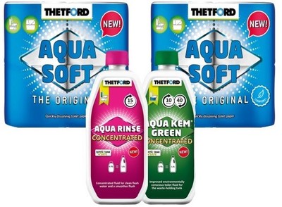 Thetford-Sparset AQUA KEM GREEN + AQUA RINSE (Konzentrat) + AQUA SOFT WC Papier