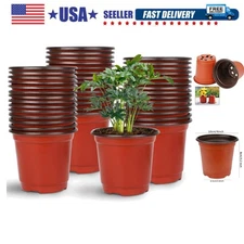Nursery Pot, 75 Pcs 4" Plastic Nursery Seed Starting Pots Flower Plant Contai...
