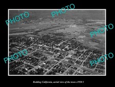 Redding California Aerial View Of The Town c1950 2 Old Large Historic Photo