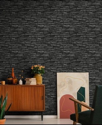 Holden Decor Thornton Anthrazit 3D Schiefer Ziegeloptik Tapete 12865