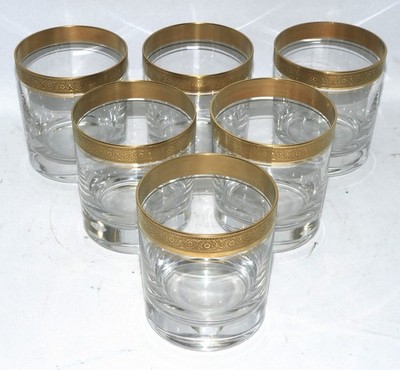 6er Satz Whisky Gläser  Theresienthal ''Concord Mintonborde'' H. 9,0 cm 290 ml