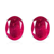 2.00Ct Oval Cut Natural Ruby Women's Studs In Solid 14KT White Gold Tariffs Free