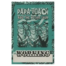 Papa Roach 2001 Raid the Nation Concert Tour Working Backstage Pass