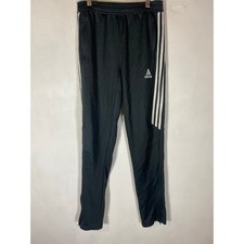 Adidas ClimaCool Track Pants Boys XL 15-16 Black 3 Stripe Zip Hem Athletic