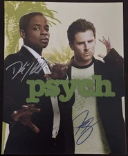 Psych Cast Signed Photo, 8x10 With COA, James Roday, Dulé Hill, Shawn And Gus