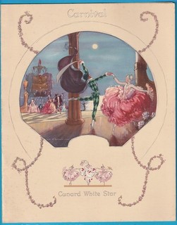 1939 Original Cunard White Star R.M.S. QUEEN MARY Dinner MENU Carnival