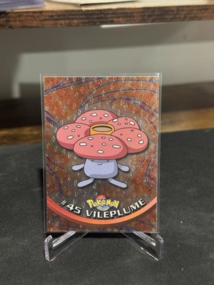 1999 Topps Tv Animated Series Vileplume #45 Black Foil Pokemon Card NM