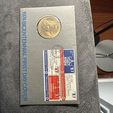 American Revolution Bicentennial Medal John Adams Sealed Postmarked 1974. OGP