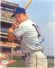 Ron Santo Chicago Cubs Signed 8x10 Batting Stance Photgraph JSA