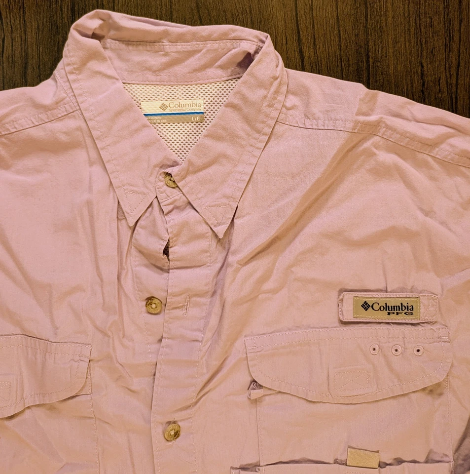 Camisa Columbia PFG Manga Larga Grande Lavanda Ventilada Pesca Exterior - Excelente Foto 2 de 4