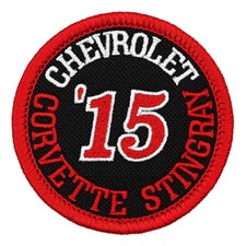 2015 Chevrolet Corvette Stingray Embroidered Patch Black/Red Iron-On Sew-On Hat