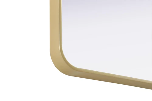 Elegant Decor Contour Metal Rectangle Mirror 30X40" Brass - Picture 9 of 11