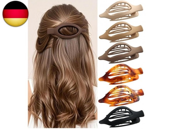 6 StüCk Flach Haarspangen Damen Legen Haarklammer DüNnes Dickes Haar Rutschfest-image