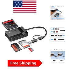 USB 3.0 Dual Connector Card Reader: Read SD, Micro SD, CF MS Simultaneously