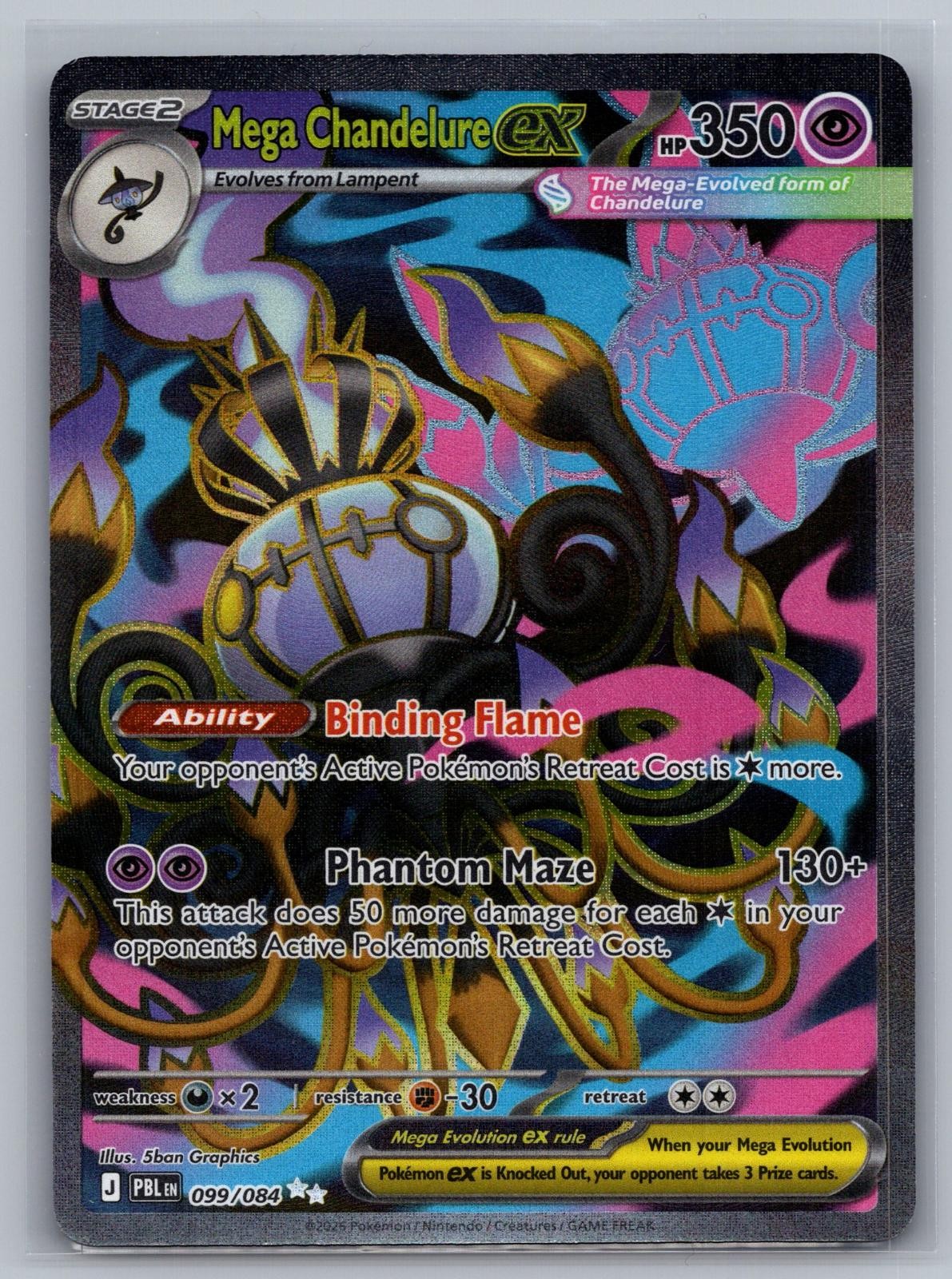 Mega Chandelure ex 099/084 Ultra Rare Pitch Black Pokemon Holo Near Mint