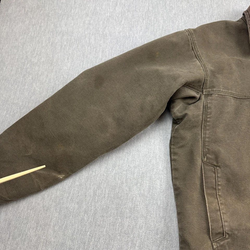 Chaqueta Sorel Para Hombre Pequeña Verde Oliva Cremallera Completa Tareas Lona Granero Exterior Ropa de Trabajo Foto 4 de 4